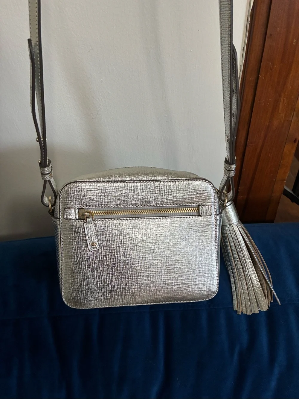 Anya Hindmarch Metallic Silver 'Have A Nice Day' Crossbody